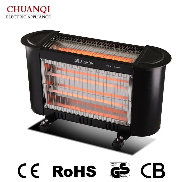 লুকানো সুইচ সহ 1500W 3 টিউব কোয়ার্টজ হিটার