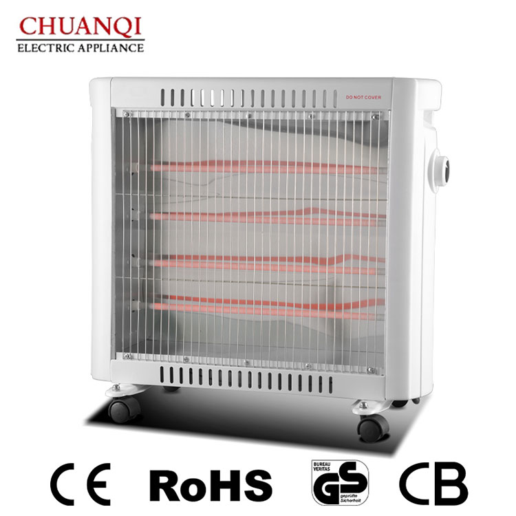 ক্যাস্টর সহ 1600W 4 টিউব কোয়ার্টজ হিটার