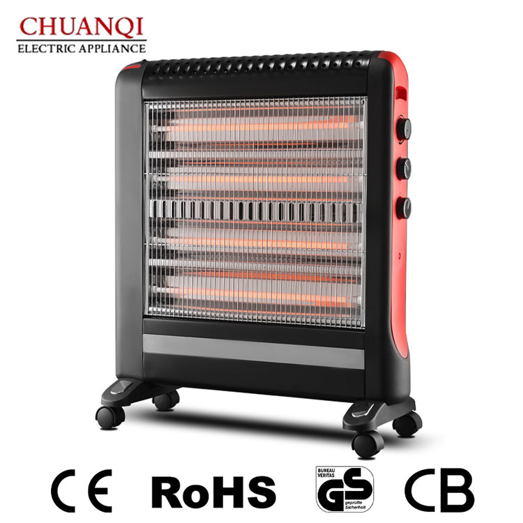 ক্যাস্টর সহ 2400W 4 টিউব কোয়ার্টজ হিটার