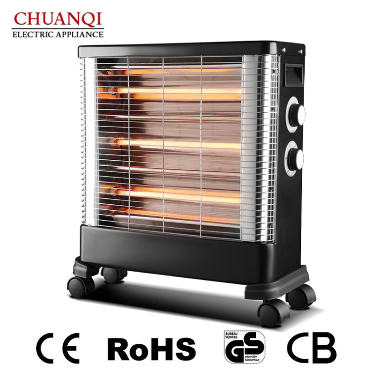 তাপস্থাপক সহ 2400W 4 টিউব কোয়ার্টজ হিটার