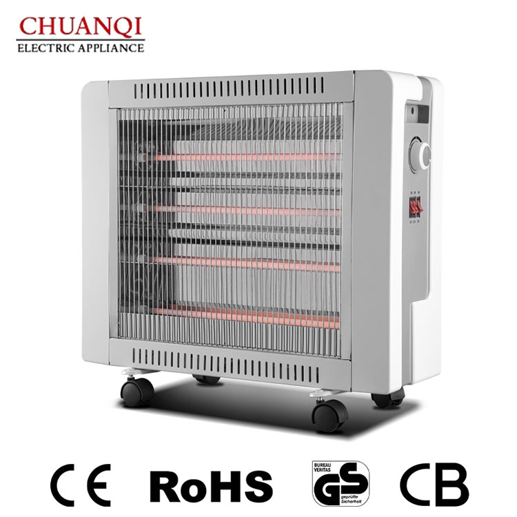 ক্যাস্টর সহ 2400W 5 টিউব কোয়ার্টজ হিটার